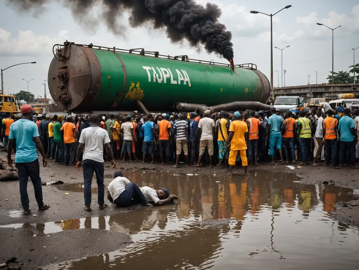 Mazauna Lagos Sun Rika Debar Mai Bayan Tankar Ta Kife a Gadarin Tincan